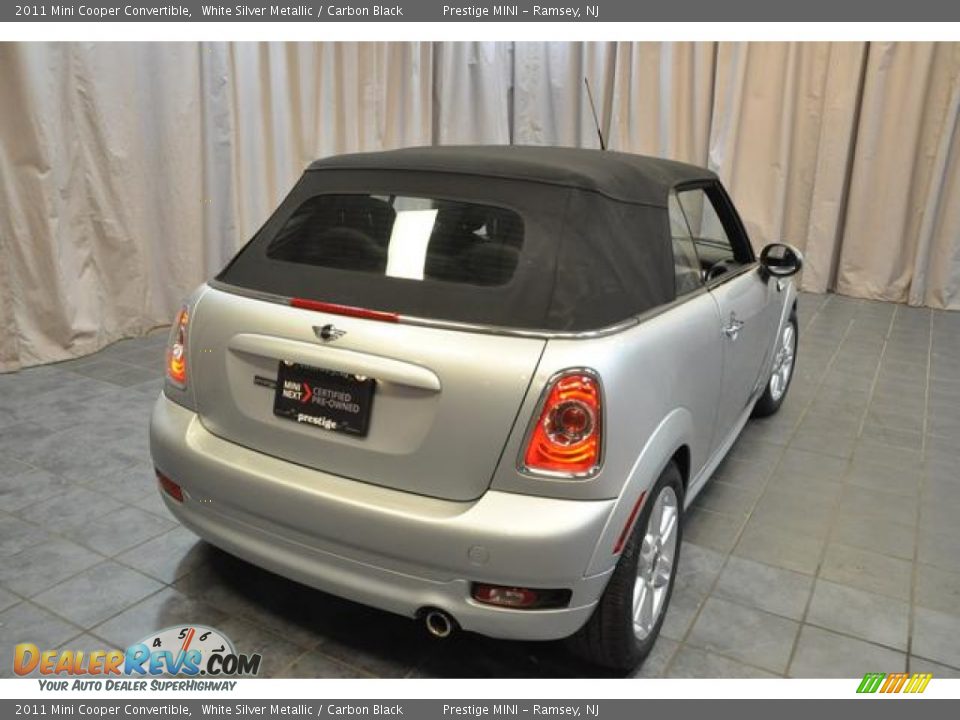 2011 Mini Cooper Convertible White Silver Metallic / Carbon Black Photo #13