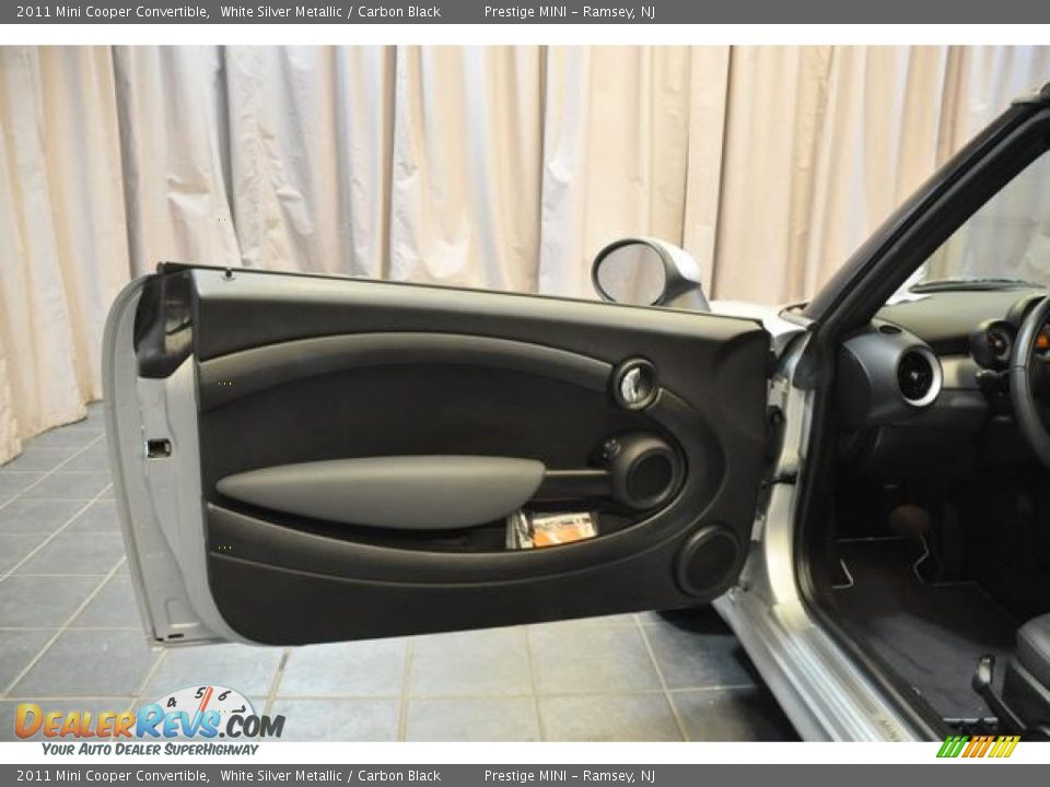 2011 Mini Cooper Convertible White Silver Metallic / Carbon Black Photo #21