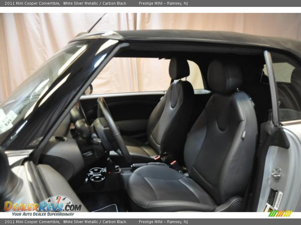 2011 Mini Cooper Convertible White Silver Metallic / Carbon Black Photo #23