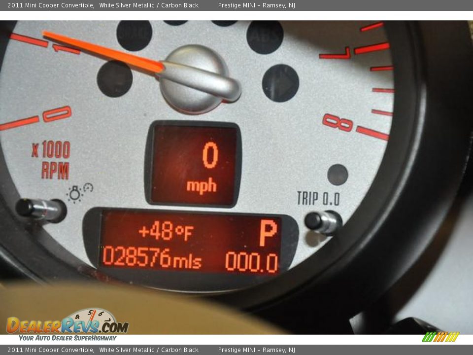 2011 Mini Cooper Convertible White Silver Metallic / Carbon Black Photo #25