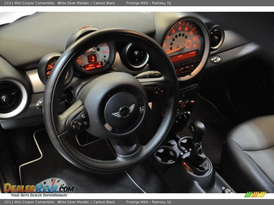 2011 Mini Cooper Convertible White Silver Metallic / Carbon Black Photo #26