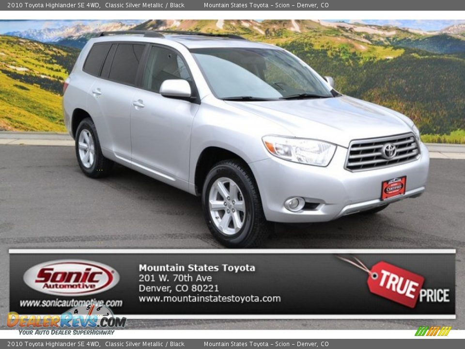 2010 Toyota Highlander SE 4WD Classic Silver Metallic / Black Photo #1