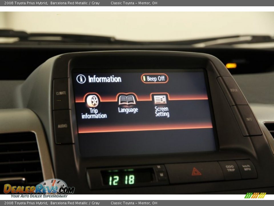 2008 Toyota Prius Hybrid Barcelona Red Metallic / Gray Photo #12