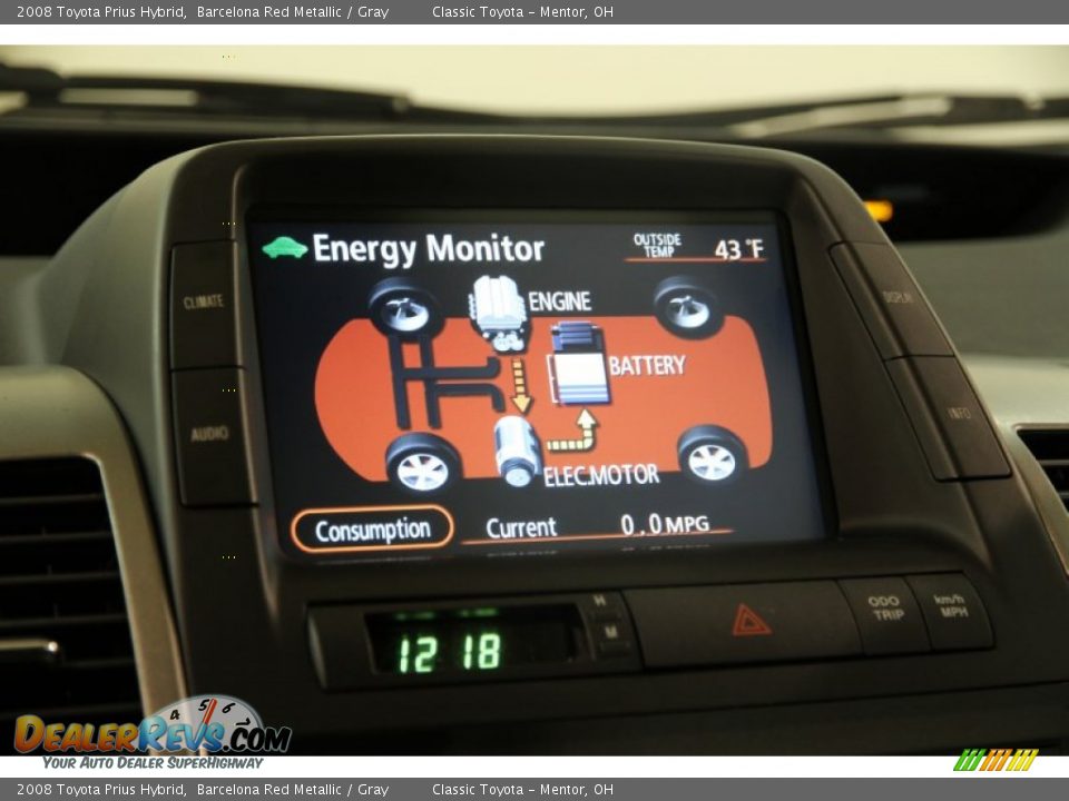 2008 Toyota Prius Hybrid Barcelona Red Metallic / Gray Photo #13