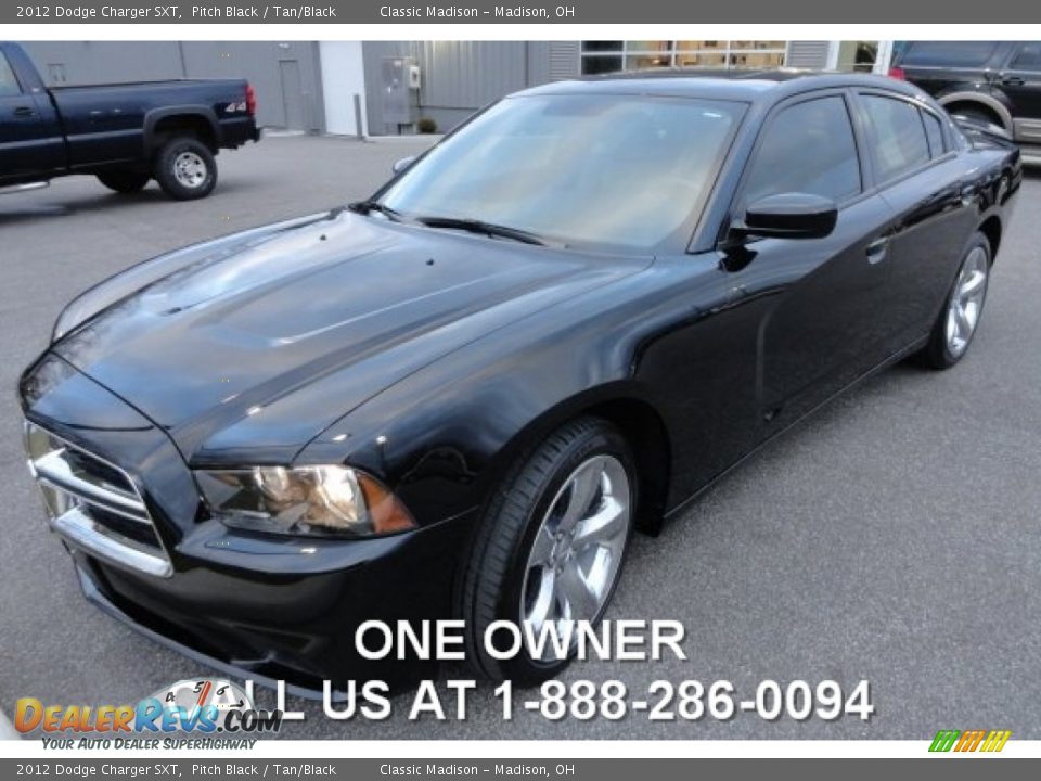 2012 Dodge Charger SXT Pitch Black / Tan/Black Photo #1