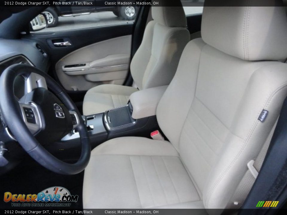 2012 Dodge Charger SXT Pitch Black / Tan/Black Photo #4