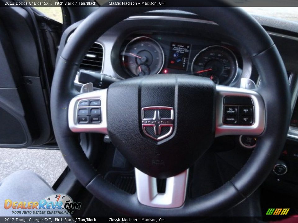 2012 Dodge Charger SXT Pitch Black / Tan/Black Photo #7