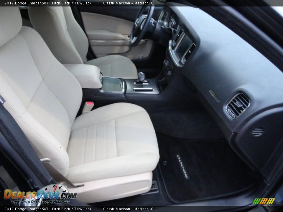 2012 Dodge Charger SXT Pitch Black / Tan/Black Photo #14