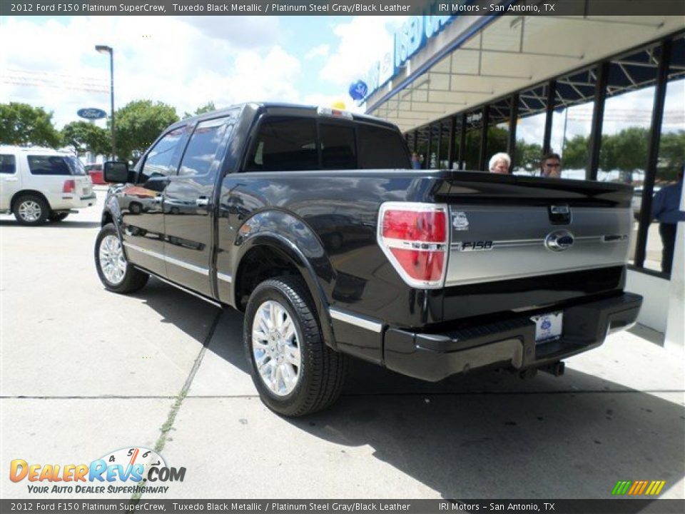 2012 Ford F150 Platinum SuperCrew Tuxedo Black Metallic / Platinum Steel Gray/Black Leather Photo #3