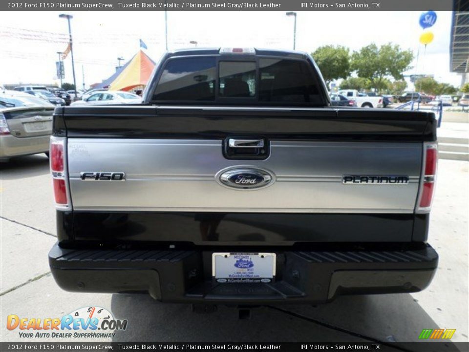 2012 Ford F150 Platinum SuperCrew Tuxedo Black Metallic / Platinum Steel Gray/Black Leather Photo #4