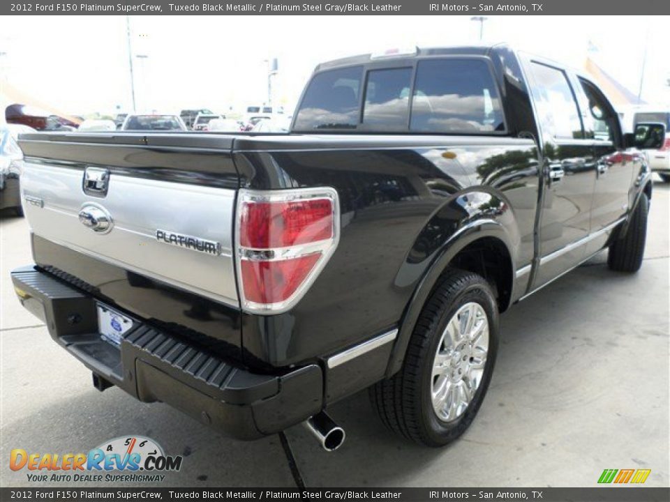 2012 Ford F150 Platinum SuperCrew Tuxedo Black Metallic / Platinum Steel Gray/Black Leather Photo #5