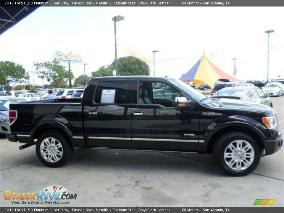 2012 Ford F150 Platinum SuperCrew Tuxedo Black Metallic / Platinum Steel Gray/Black Leather Photo #6