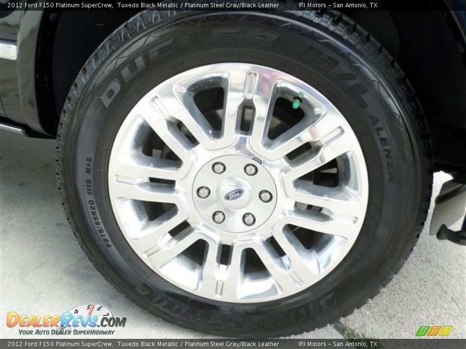 2012 Ford F150 Platinum SuperCrew Tuxedo Black Metallic / Platinum Steel Gray/Black Leather Photo #8