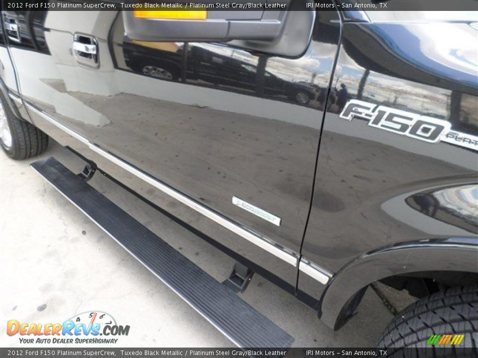 2012 Ford F150 Platinum SuperCrew Tuxedo Black Metallic / Platinum Steel Gray/Black Leather Photo #9