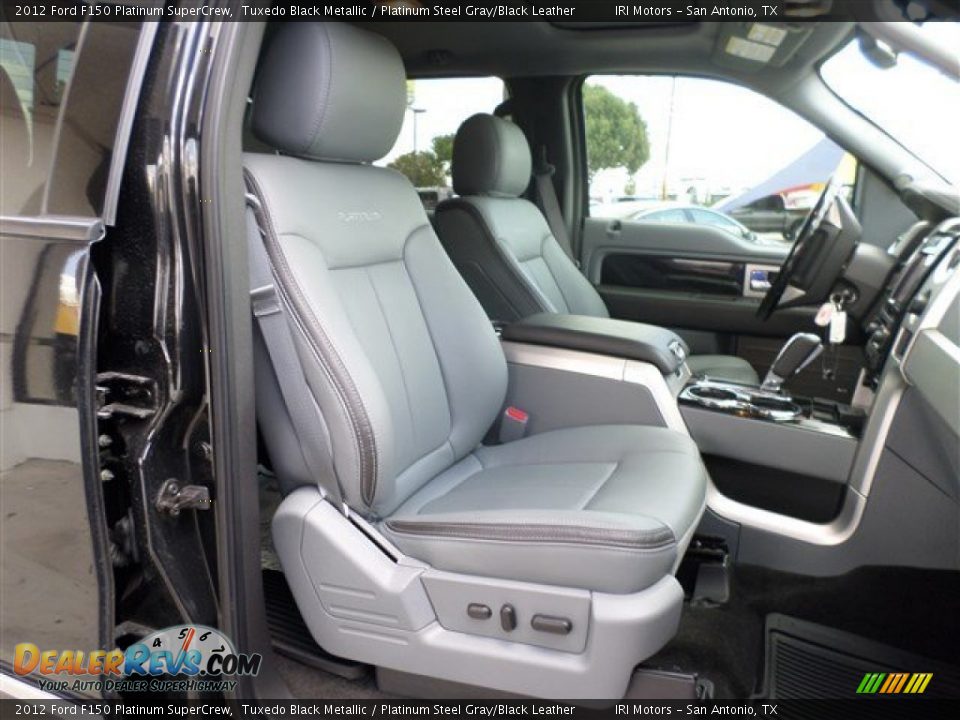 2012 Ford F150 Platinum SuperCrew Tuxedo Black Metallic / Platinum Steel Gray/Black Leather Photo #11