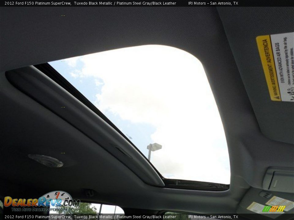 2012 Ford F150 Platinum SuperCrew Tuxedo Black Metallic / Platinum Steel Gray/Black Leather Photo #12