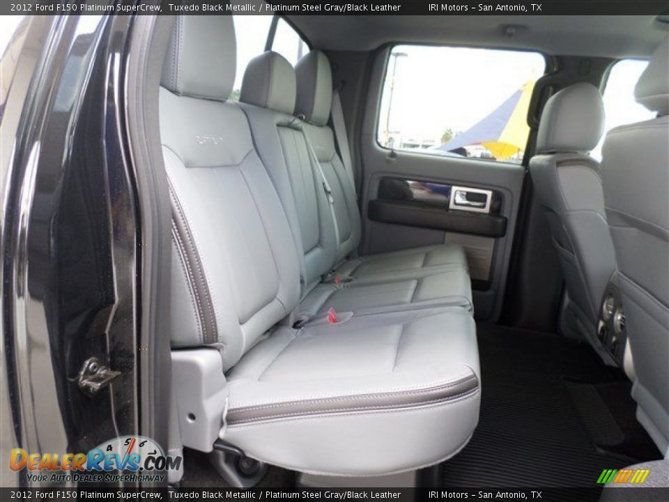 2012 Ford F150 Platinum SuperCrew Tuxedo Black Metallic / Platinum Steel Gray/Black Leather Photo #13