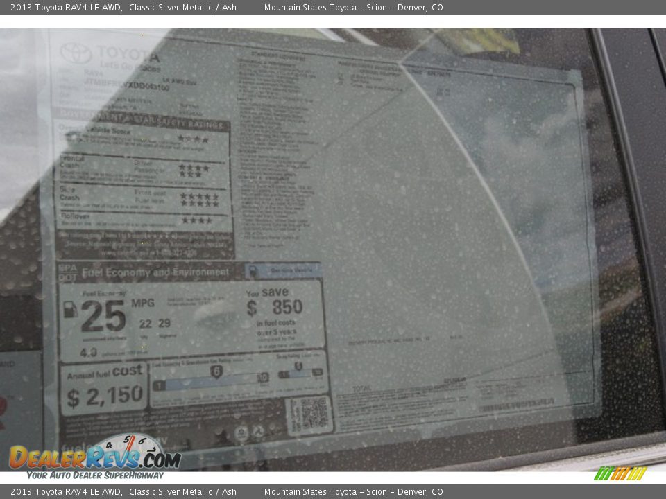 2013 Toyota RAV4 LE AWD Classic Silver Metallic / Ash Photo #10