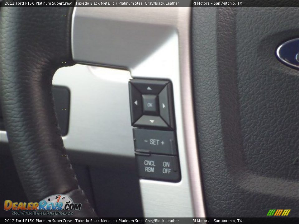 2012 Ford F150 Platinum SuperCrew Tuxedo Black Metallic / Platinum Steel Gray/Black Leather Photo #17