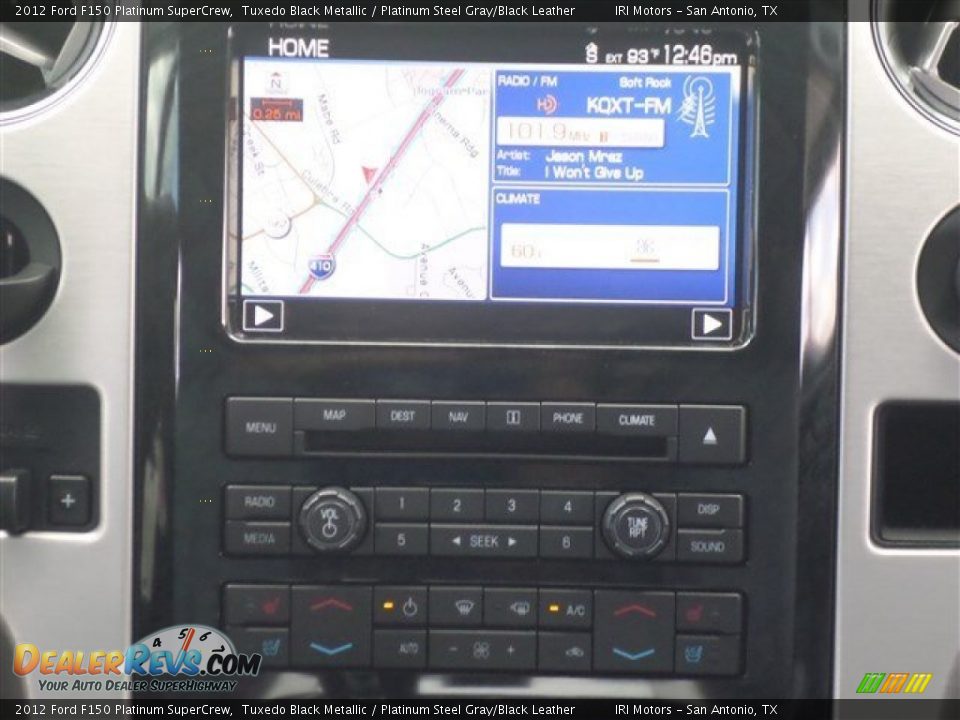2012 Ford F150 Platinum SuperCrew Tuxedo Black Metallic / Platinum Steel Gray/Black Leather Photo #18