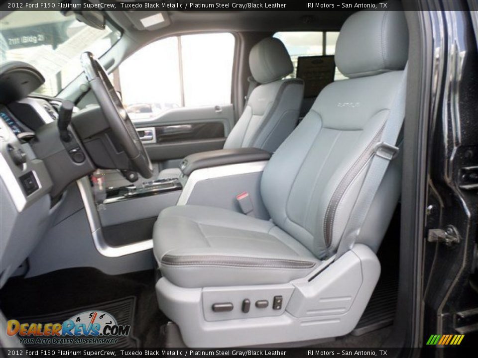 2012 Ford F150 Platinum SuperCrew Tuxedo Black Metallic / Platinum Steel Gray/Black Leather Photo #20