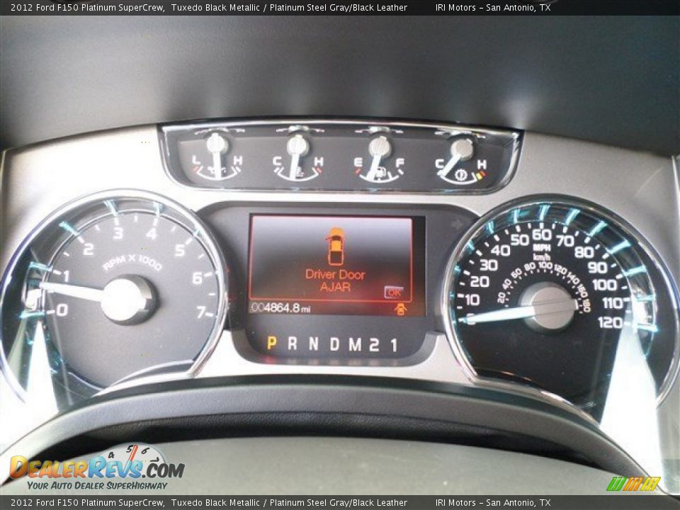2012 Ford F150 Platinum SuperCrew Tuxedo Black Metallic / Platinum Steel Gray/Black Leather Photo #21