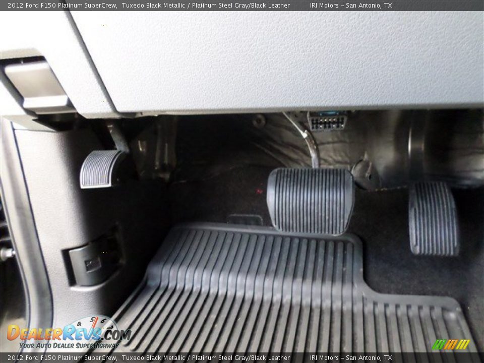 2012 Ford F150 Platinum SuperCrew Tuxedo Black Metallic / Platinum Steel Gray/Black Leather Photo #22