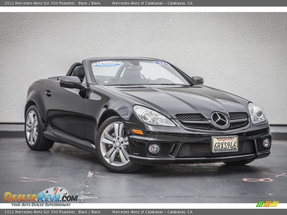2011 Mercedes-Benz SLK 300 Roadster Black / Black Photo #12