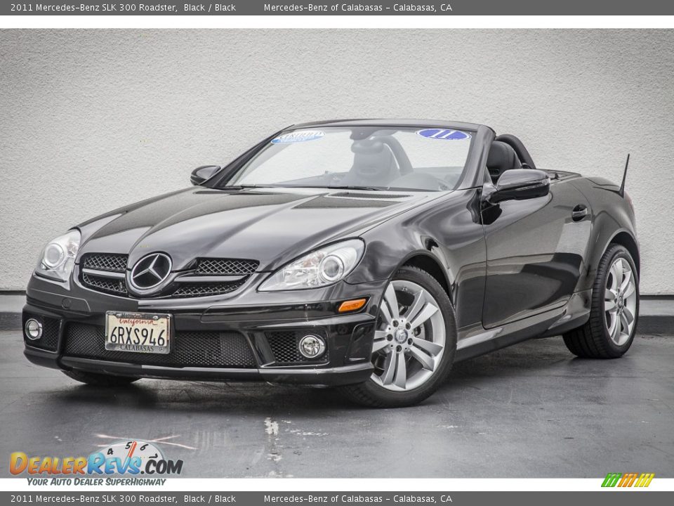 2011 Mercedes-Benz SLK 300 Roadster Black / Black Photo #13