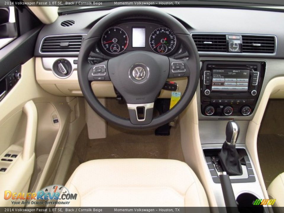 2014 Volkswagen Passat 1.8T SE Black / Cornsilk Beige Photo #12