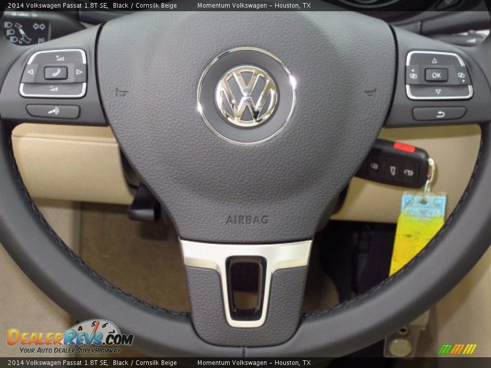 2014 Volkswagen Passat 1.8T SE Black / Cornsilk Beige Photo #17
