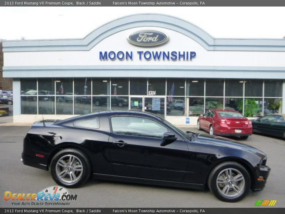 2013 Ford Mustang V6 Premium Coupe Black / Saddle Photo #1