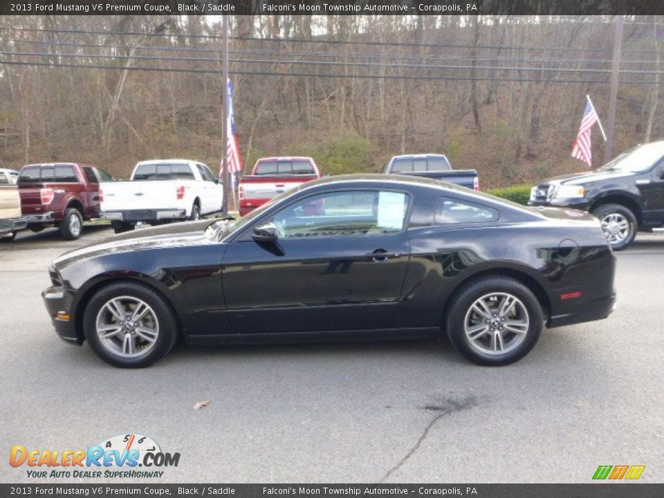 2013 Ford Mustang V6 Premium Coupe Black / Saddle Photo #5