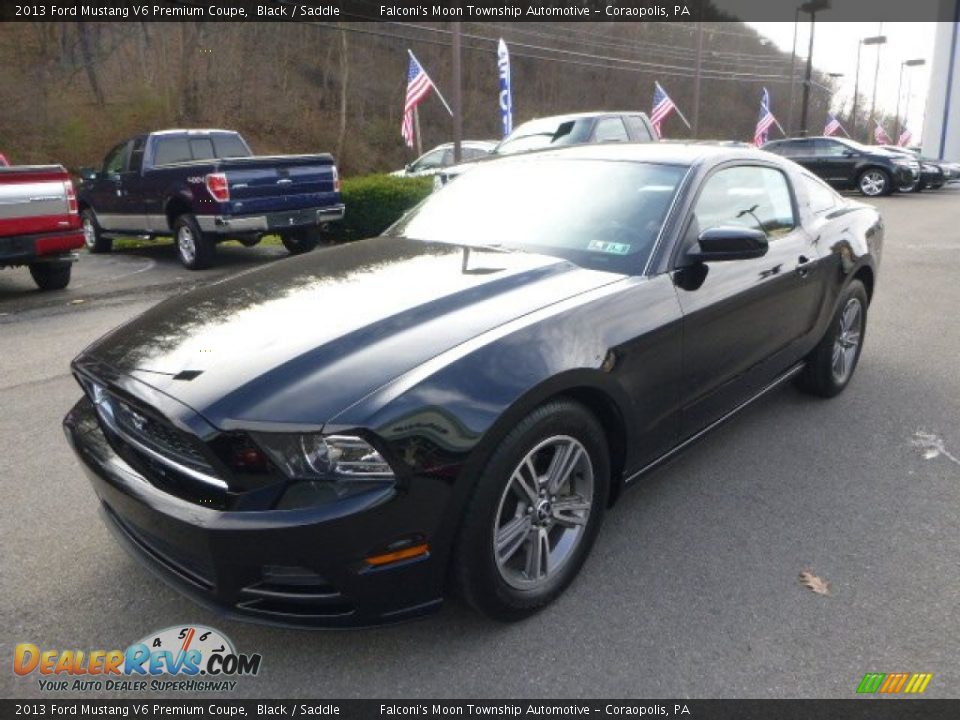 2013 Ford Mustang V6 Premium Coupe Black / Saddle Photo #6