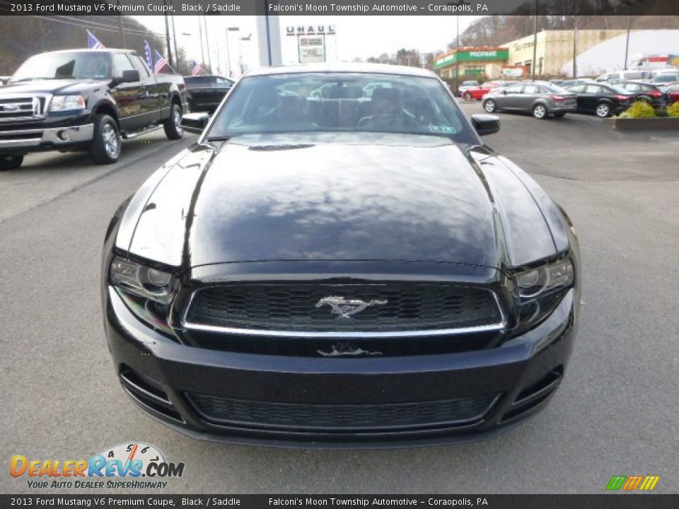 2013 Ford Mustang V6 Premium Coupe Black / Saddle Photo #7