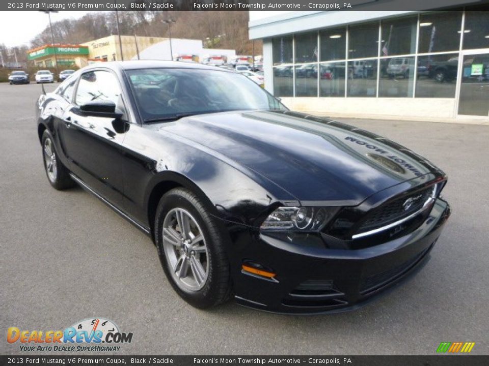 2013 Ford Mustang V6 Premium Coupe Black / Saddle Photo #8