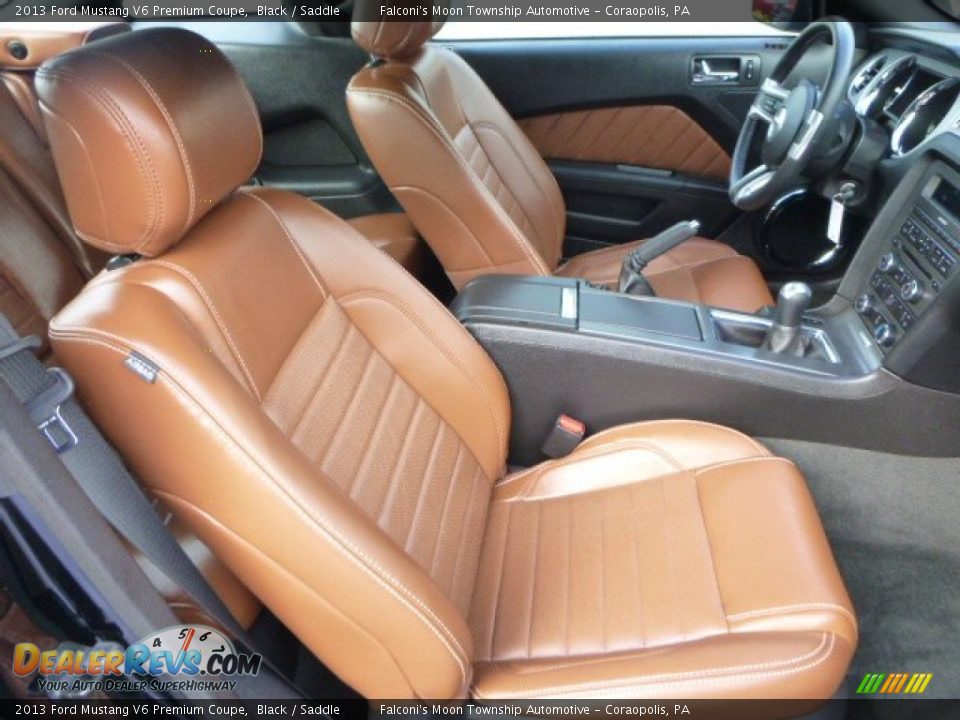 2013 Ford Mustang V6 Premium Coupe Black / Saddle Photo #10