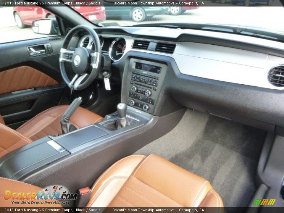 2013 Ford Mustang V6 Premium Coupe Black / Saddle Photo #11
