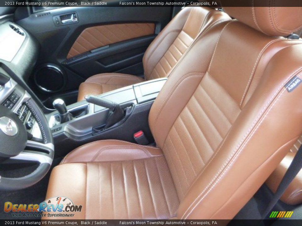 2013 Ford Mustang V6 Premium Coupe Black / Saddle Photo #14