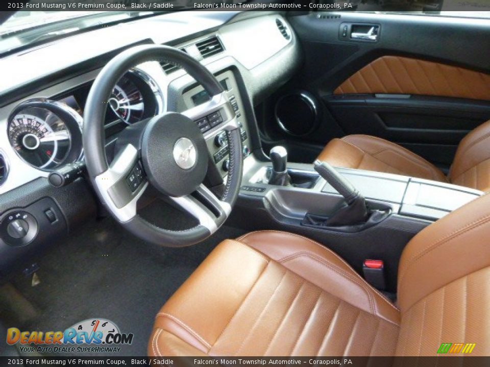 2013 Ford Mustang V6 Premium Coupe Black / Saddle Photo #19