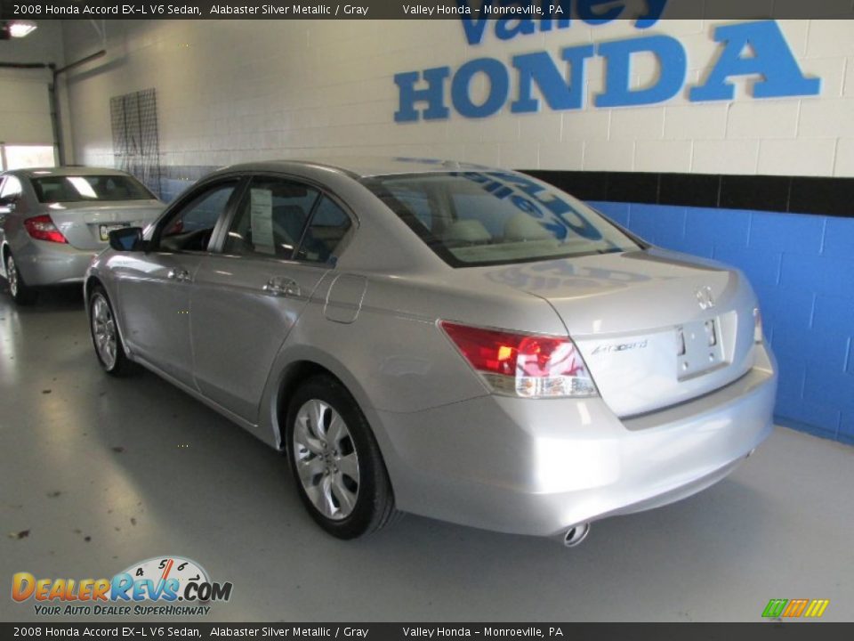 2008 Honda Accord EX-L V6 Sedan Alabaster Silver Metallic / Gray Photo #3