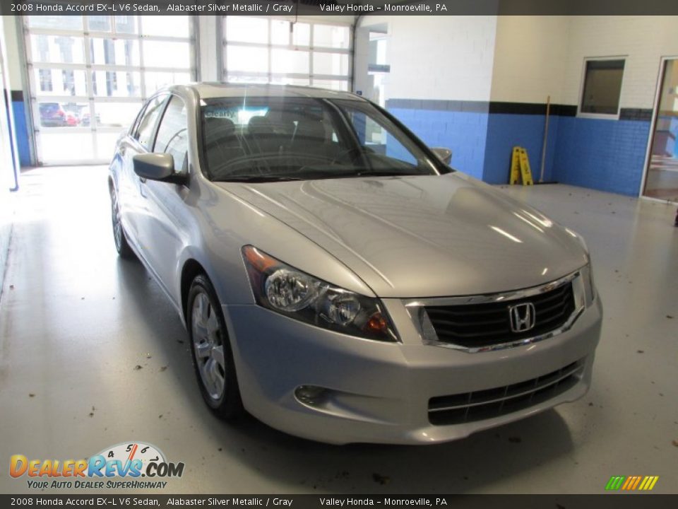 2008 Honda Accord EX-L V6 Sedan Alabaster Silver Metallic / Gray Photo #5