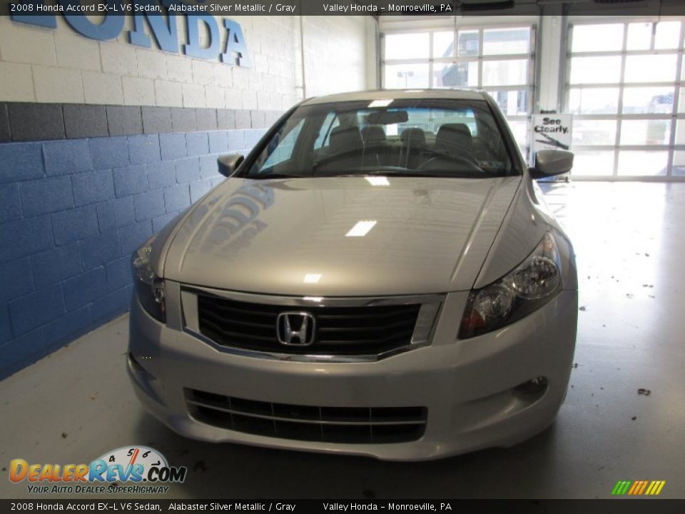 2008 Honda Accord EX-L V6 Sedan Alabaster Silver Metallic / Gray Photo #6