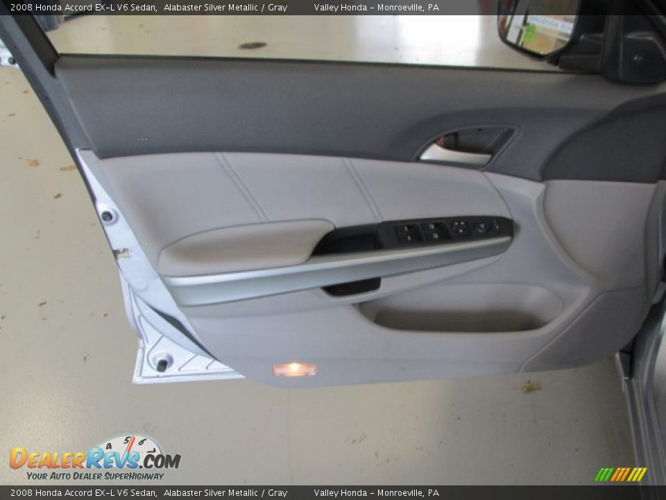 2008 Honda Accord EX-L V6 Sedan Alabaster Silver Metallic / Gray Photo #7