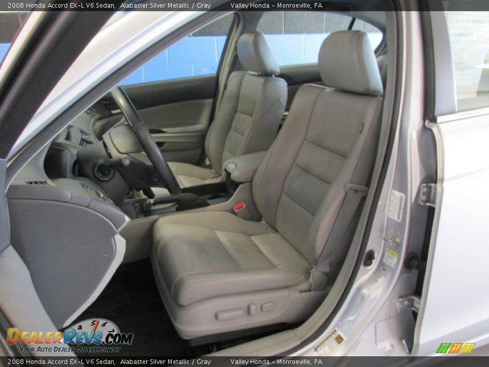 2008 Honda Accord EX-L V6 Sedan Alabaster Silver Metallic / Gray Photo #9