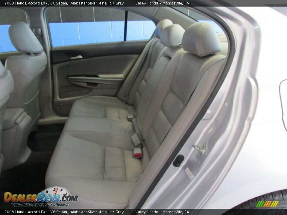 2008 Honda Accord EX-L V6 Sedan Alabaster Silver Metallic / Gray Photo #10