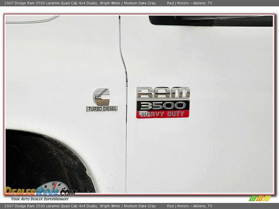 2007 Dodge Ram 3500 Laramie Quad Cab 4x4 Dually Bright White / Medium Slate Gray Photo #2