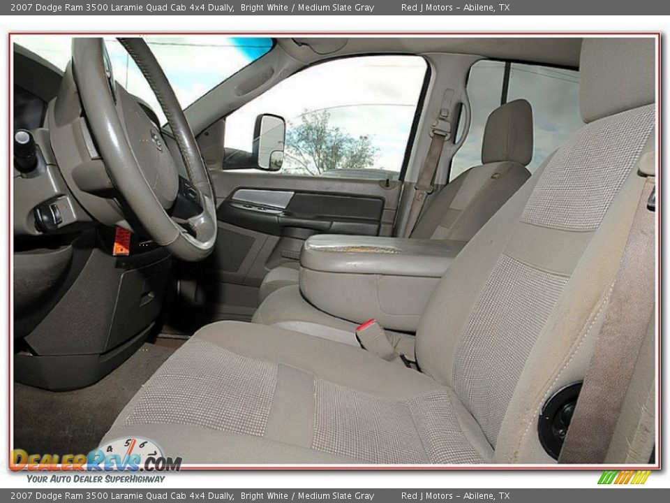 2007 Dodge Ram 3500 Laramie Quad Cab 4x4 Dually Bright White / Medium Slate Gray Photo #18