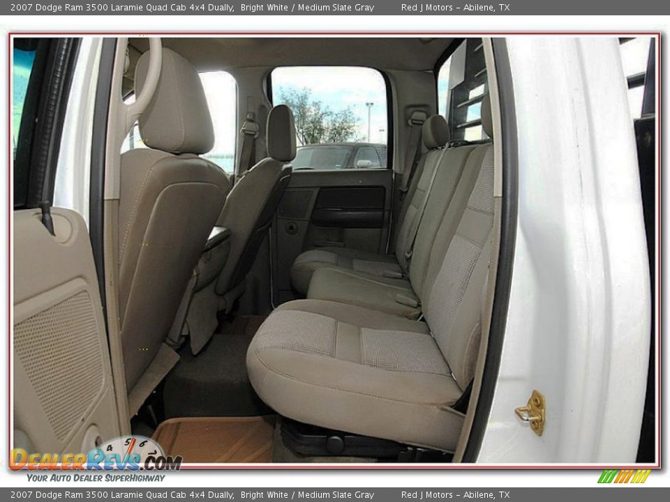 2007 Dodge Ram 3500 Laramie Quad Cab 4x4 Dually Bright White / Medium Slate Gray Photo #25