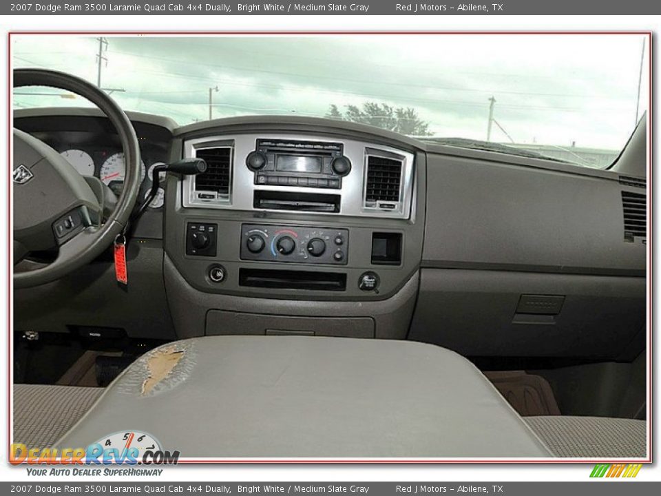 2007 Dodge Ram 3500 Laramie Quad Cab 4x4 Dually Bright White / Medium Slate Gray Photo #27